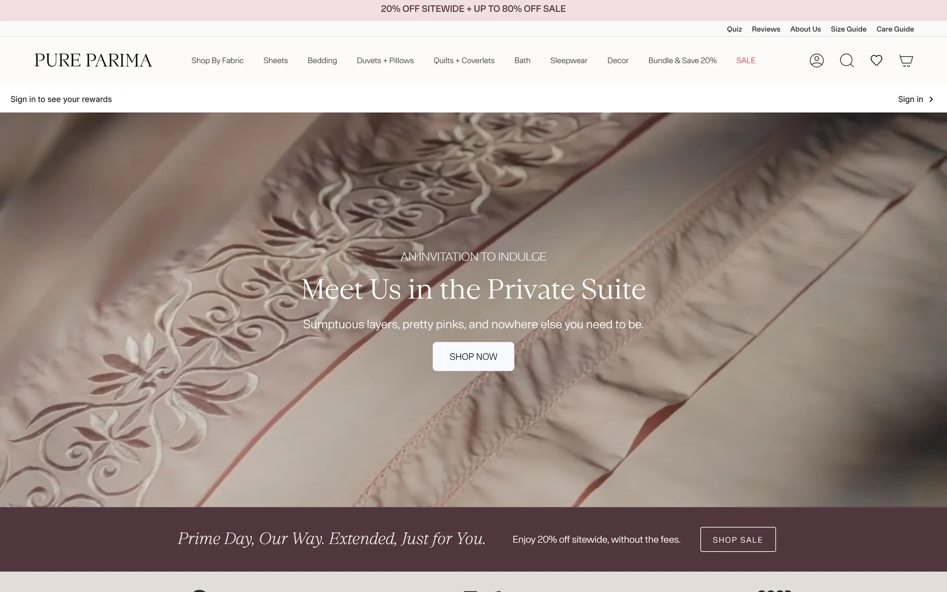 Pure Parima website