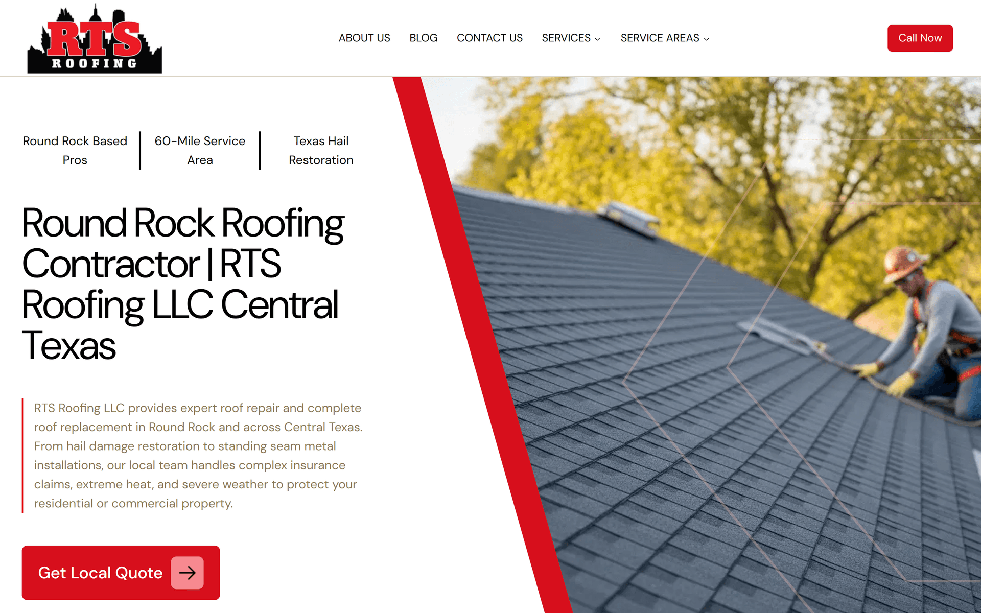 RTS Roofs website